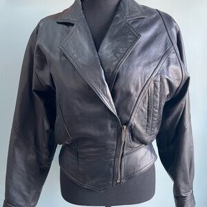 Vintage Wilsons Black Leather Women's Bomber Jacket